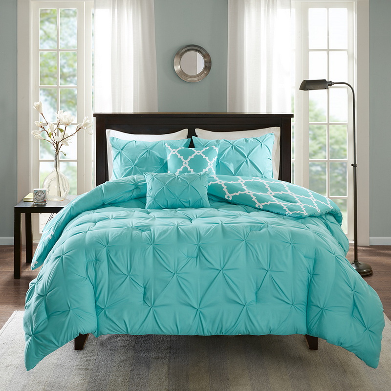 Kiss pleat 3pc comforter set by handmade elegant design popular