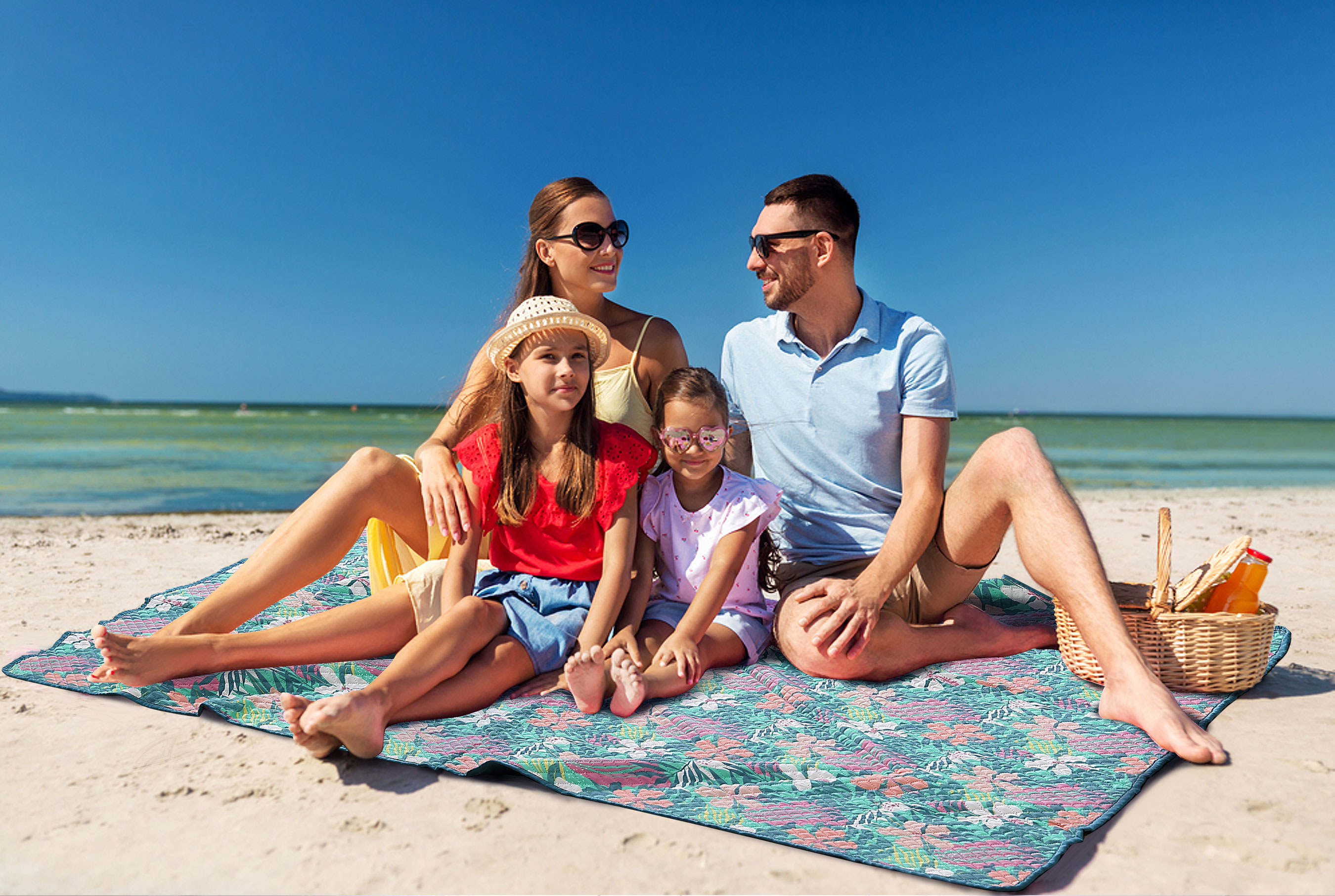 Pinsonic printed beach quilt sunflower design